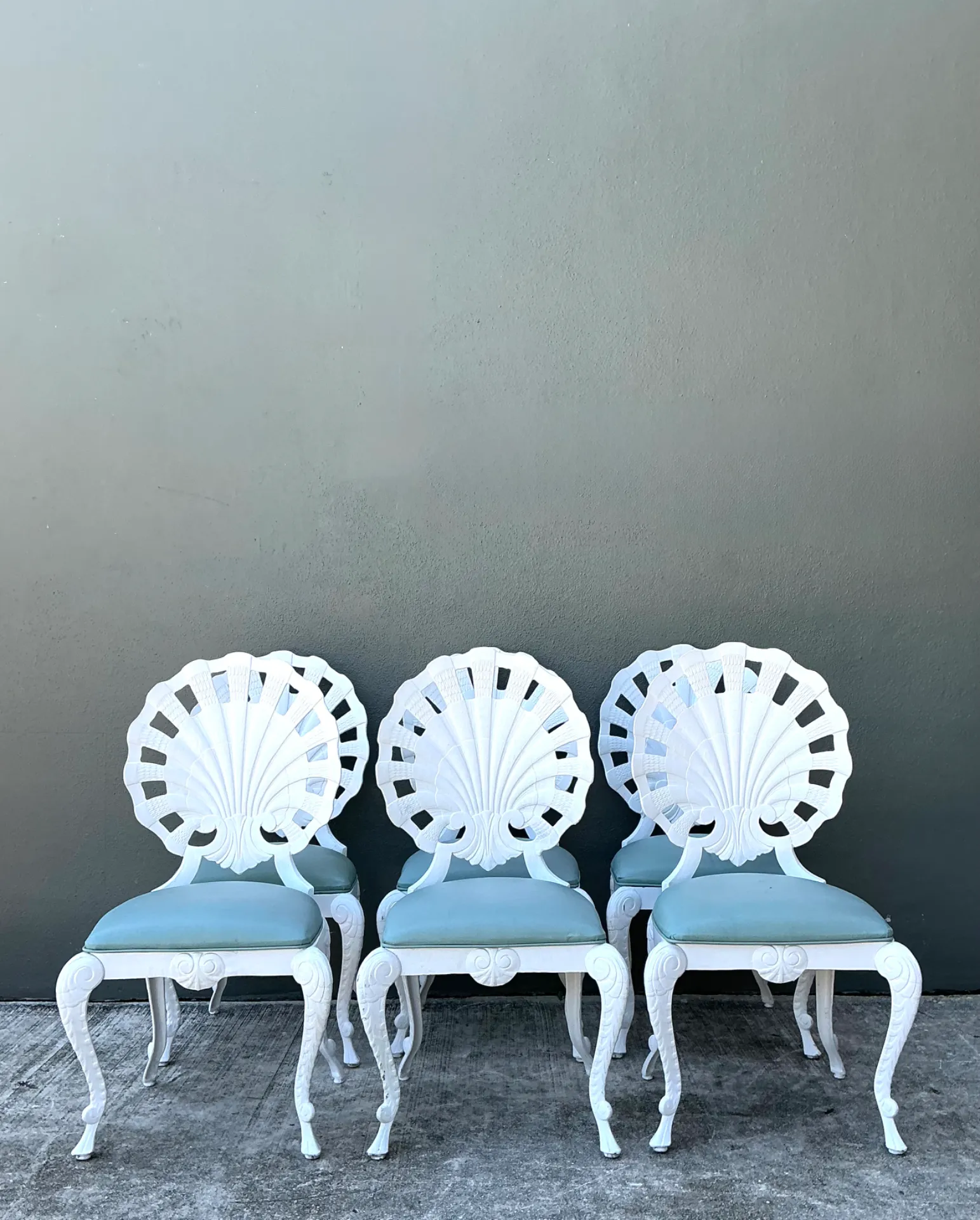 Vintage Cast Aluminum Shell Back Grotto Chairs - Set Of 6 — additional photo 3