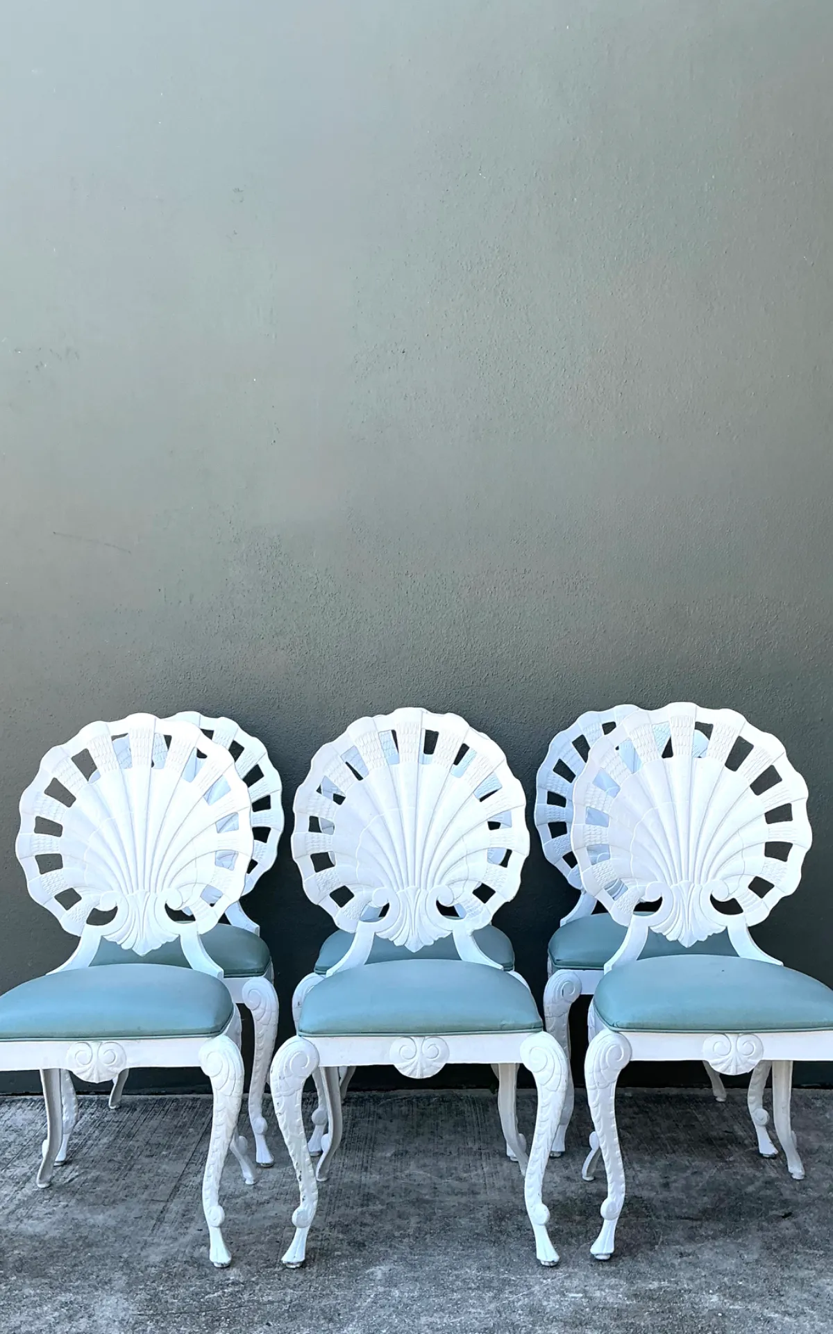 Vintage Cast Aluminum Shell Back Grotto Chairs - Set Of 6 — additional photo 3