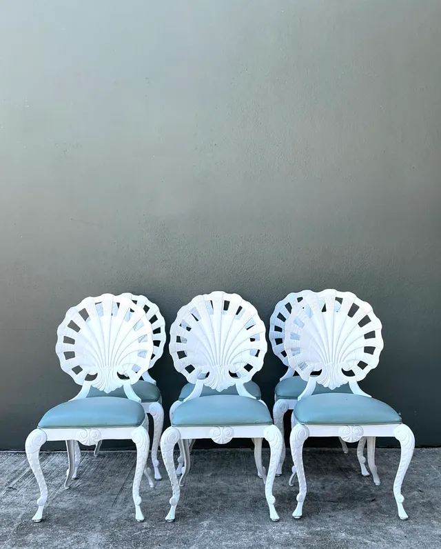 Vintage Cast Aluminum Shell Back Grotto Chairs - Set Of 6 — additional photo 3