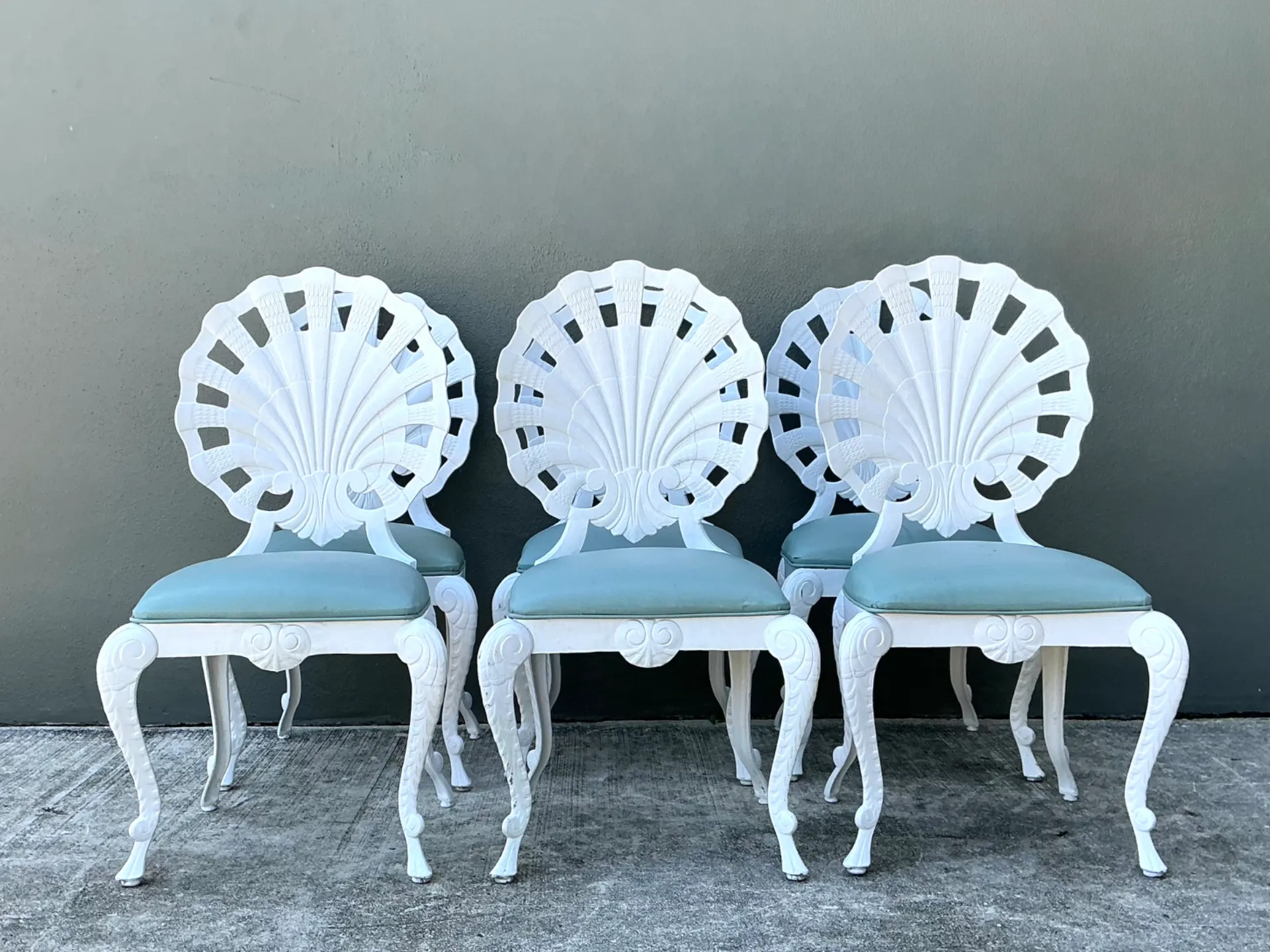 Vintage Cast Aluminum Shell Back Grotto Chairs - Set Of 6 — additional photo 1