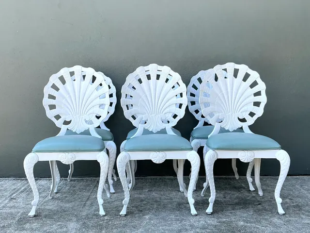 Vintage Cast Aluminum Shell Back Grotto Chairs - Set Of 6 — additional photo 1