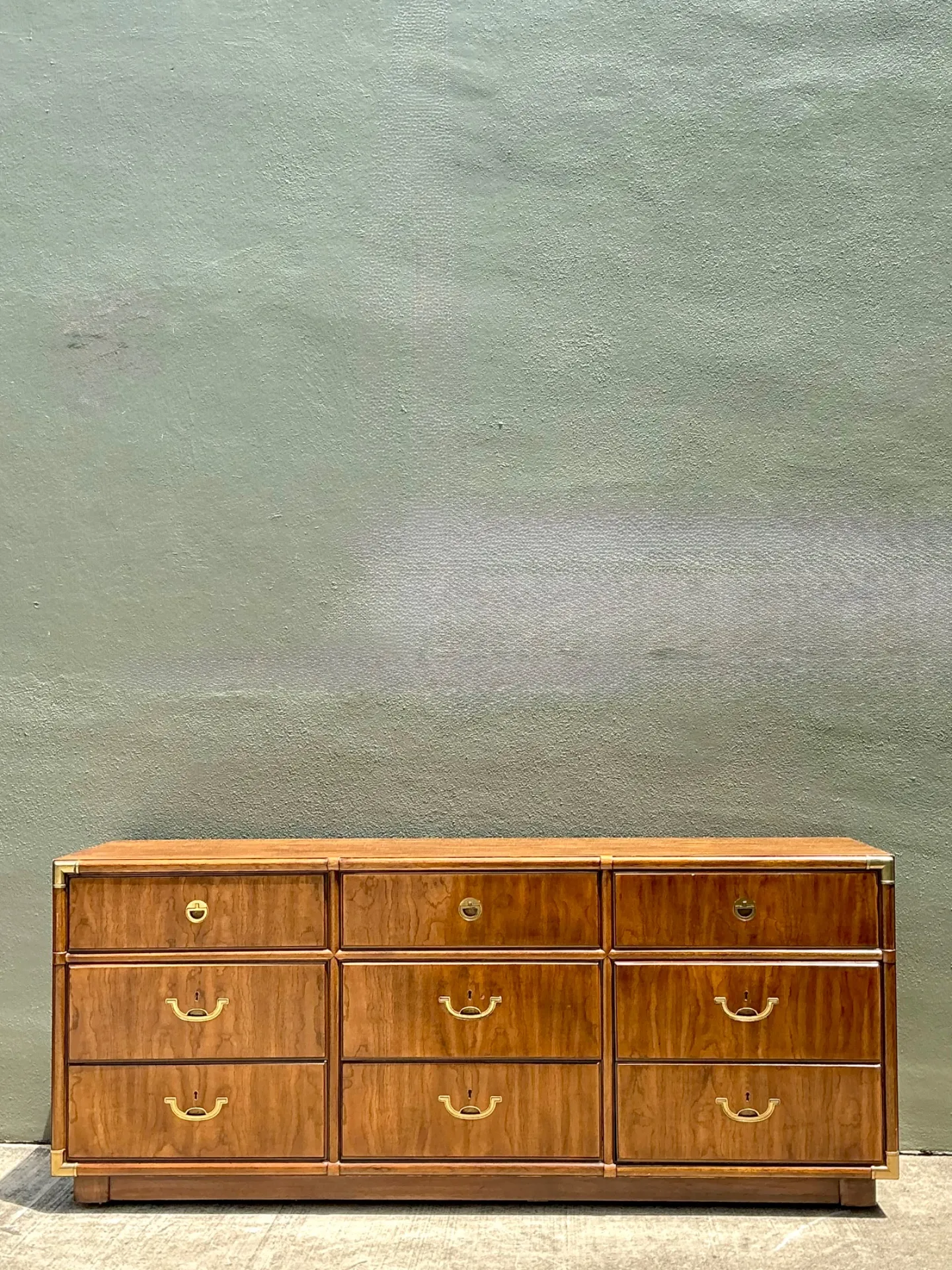 Vintage Drexel Wood and Brass Campaign Dresser — additional photo 2