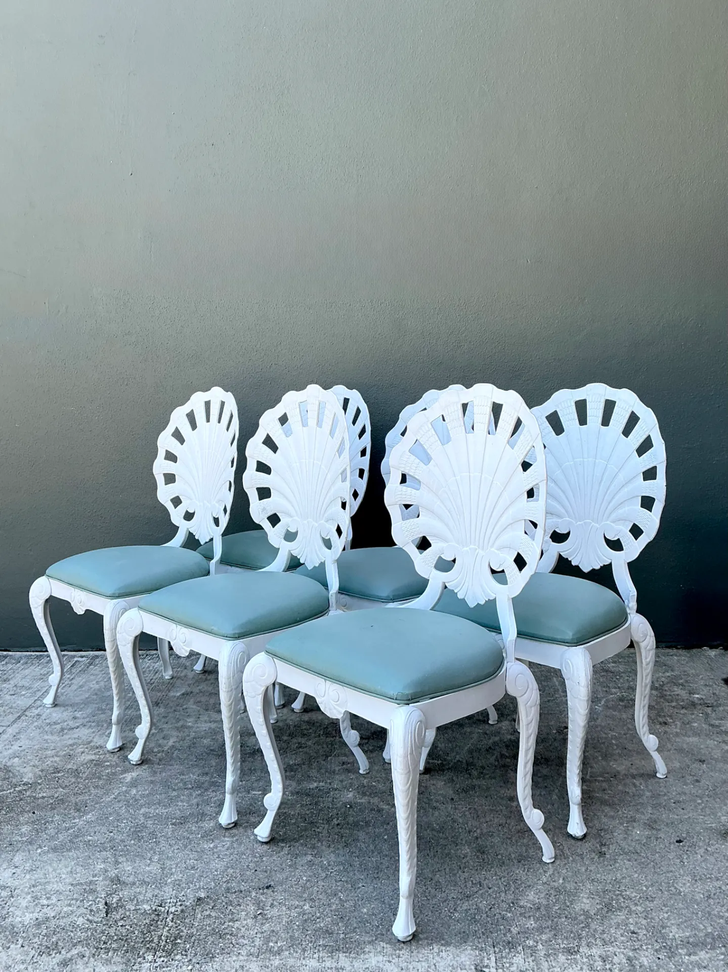 Vintage Cast Aluminum Shell Back Grotto Chairs - Set Of 6 — additional photo 8