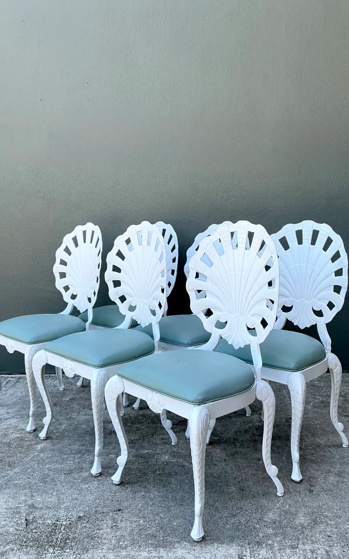 Vintage Cast Aluminum Shell Back Grotto Chairs - Set Of 6 — additional photo 8