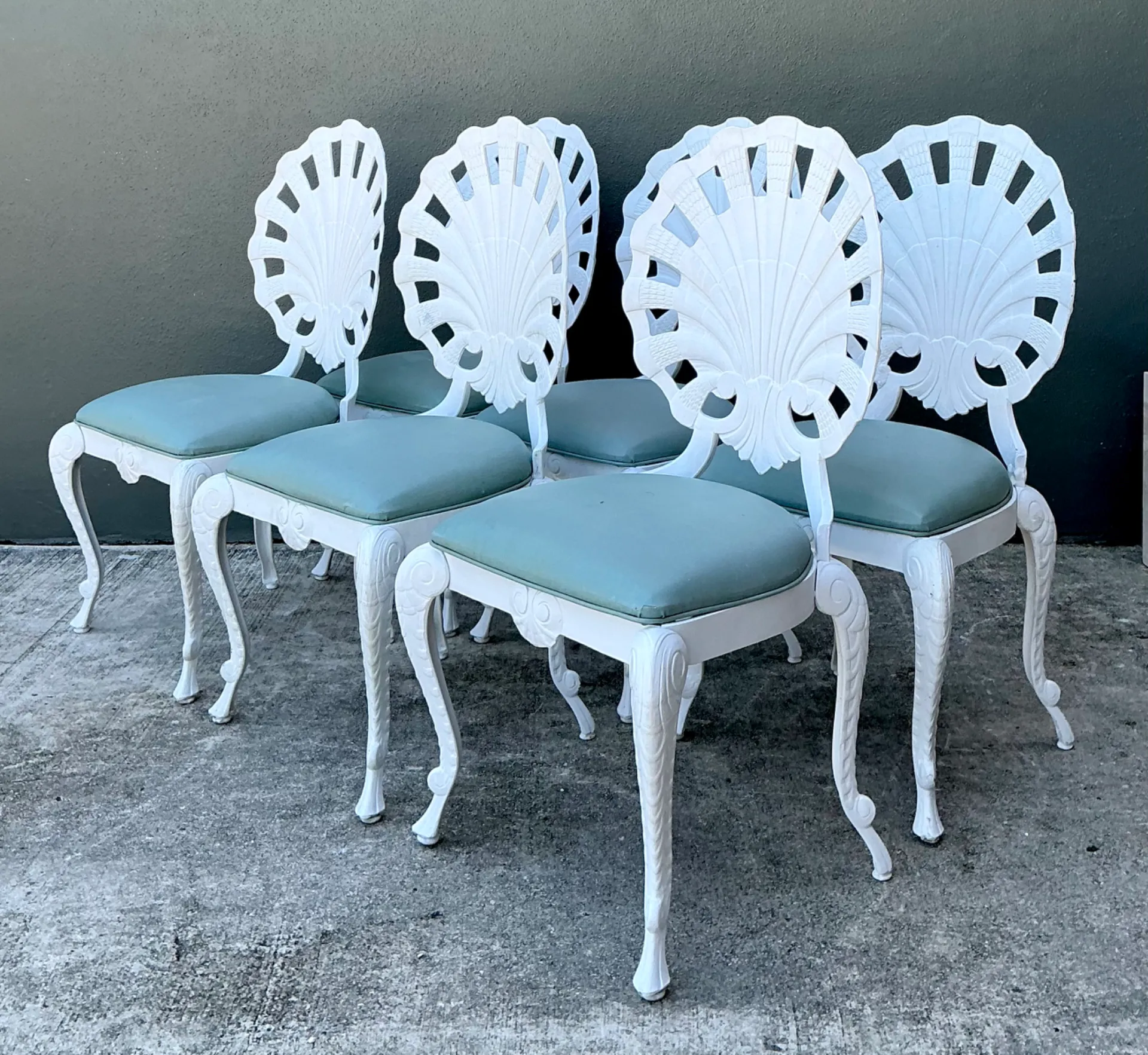 Vintage Cast Aluminum Shell Back Grotto Chairs - Set Of 6 — additional photo 4