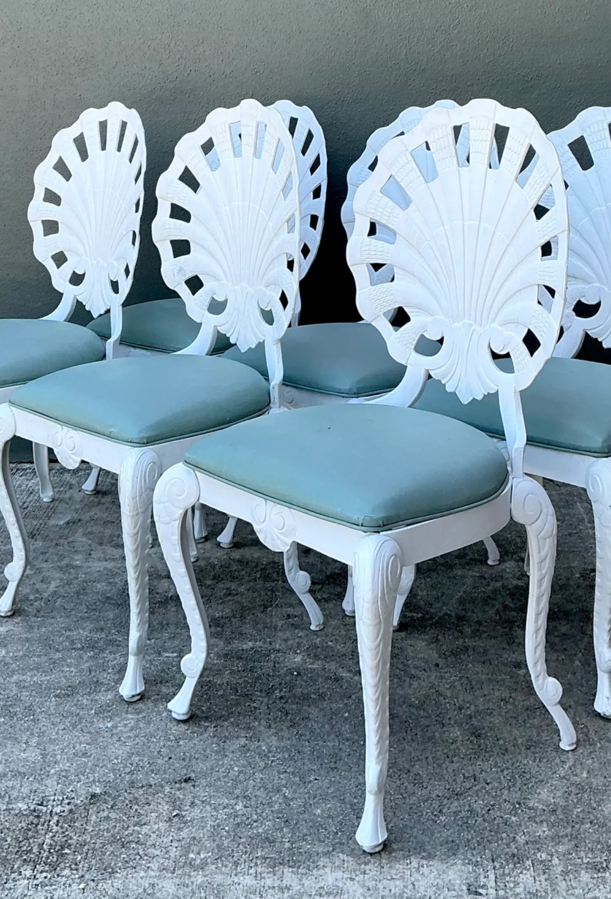 Vintage Cast Aluminum Shell Back Grotto Chairs - Set Of 6 — additional photo 4