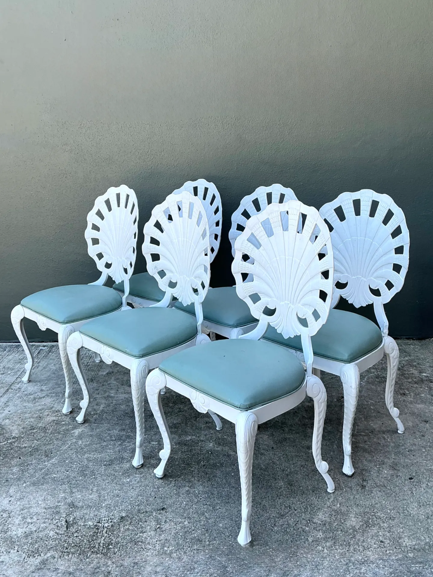 Vintage Cast Aluminum Shell Back Grotto Chairs - Set Of 6 — additional photo 2