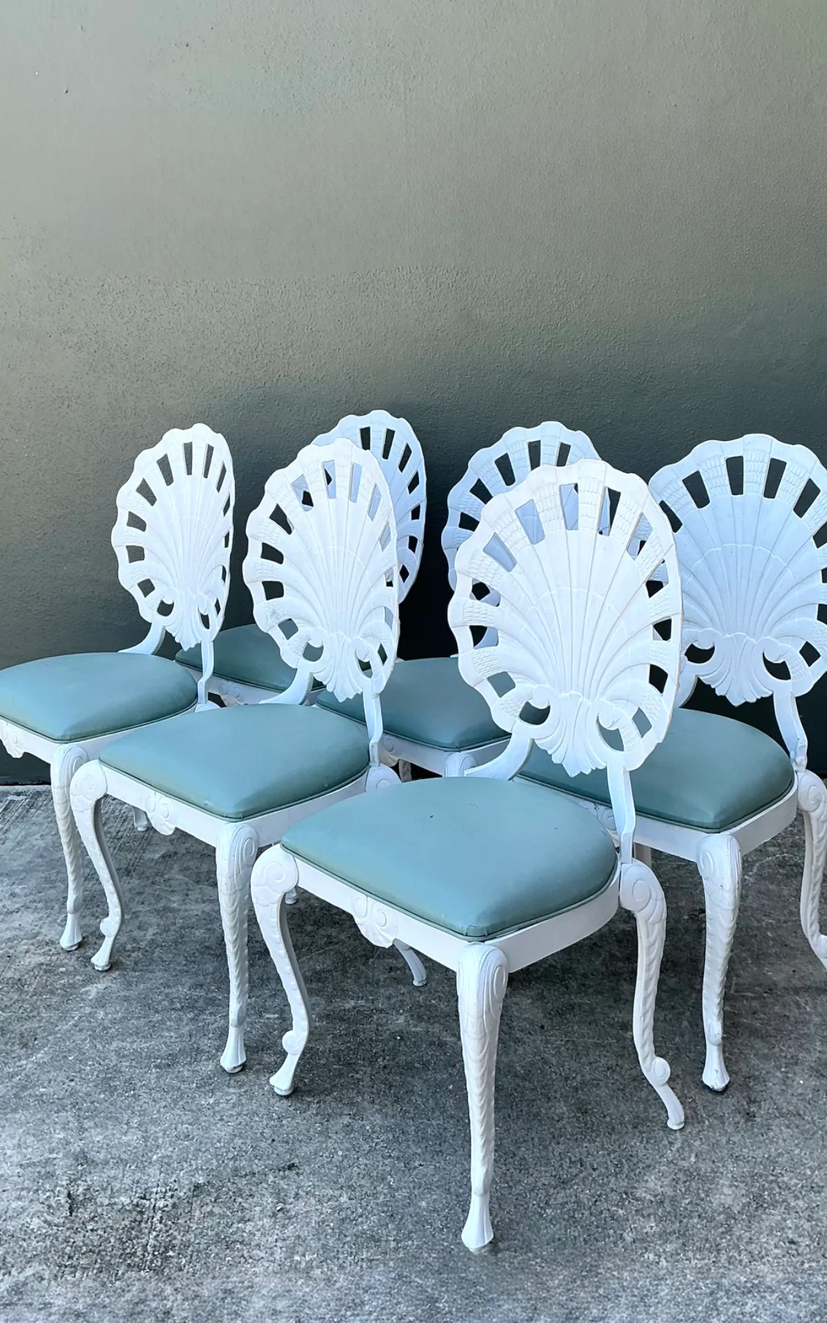 Vintage Cast Aluminum Shell Back Grotto Chairs - Set Of 6 — additional photo 2