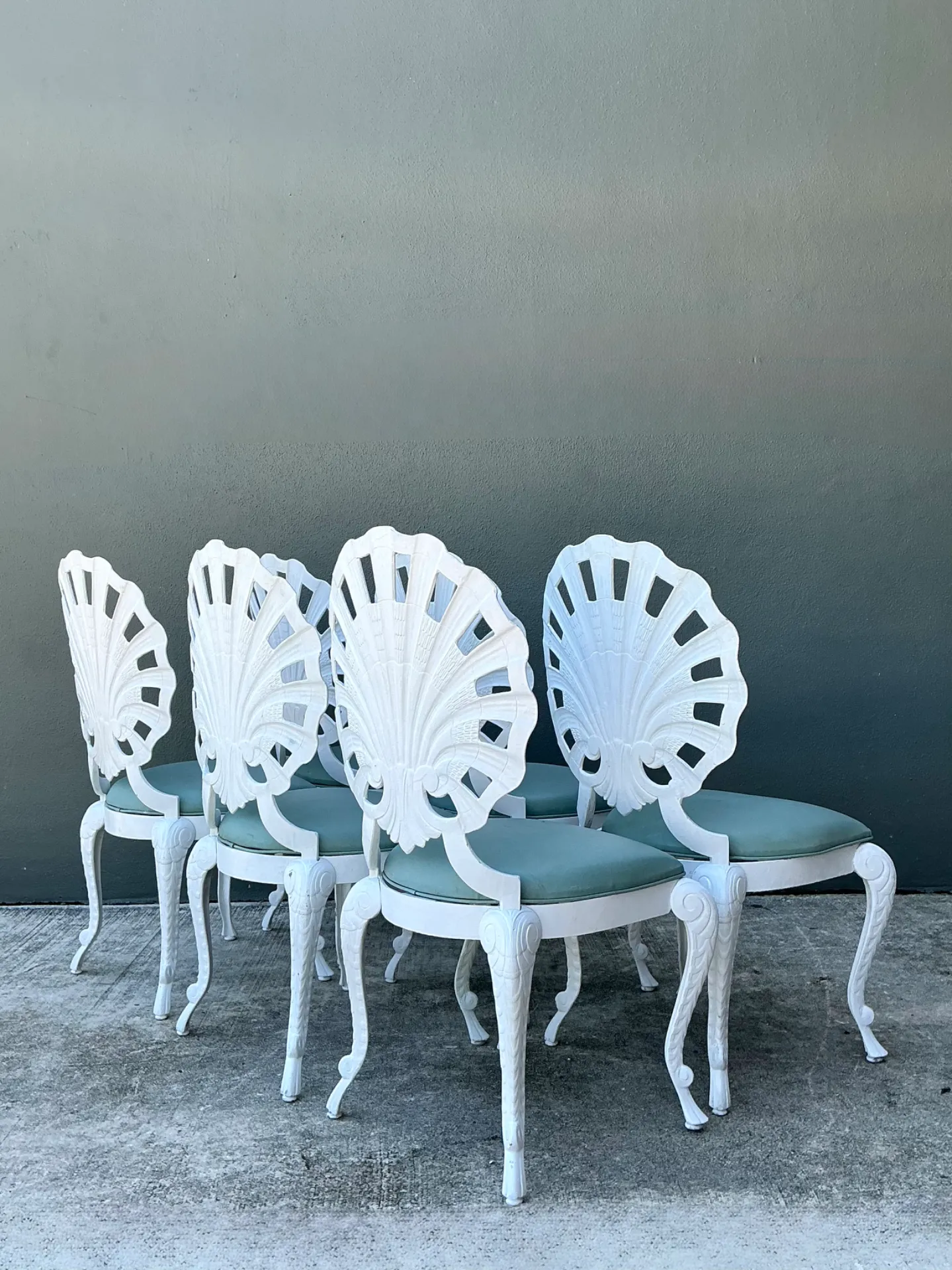 Vintage Cast Aluminum Shell Back Grotto Chairs - Set Of 6 — additional photo 6