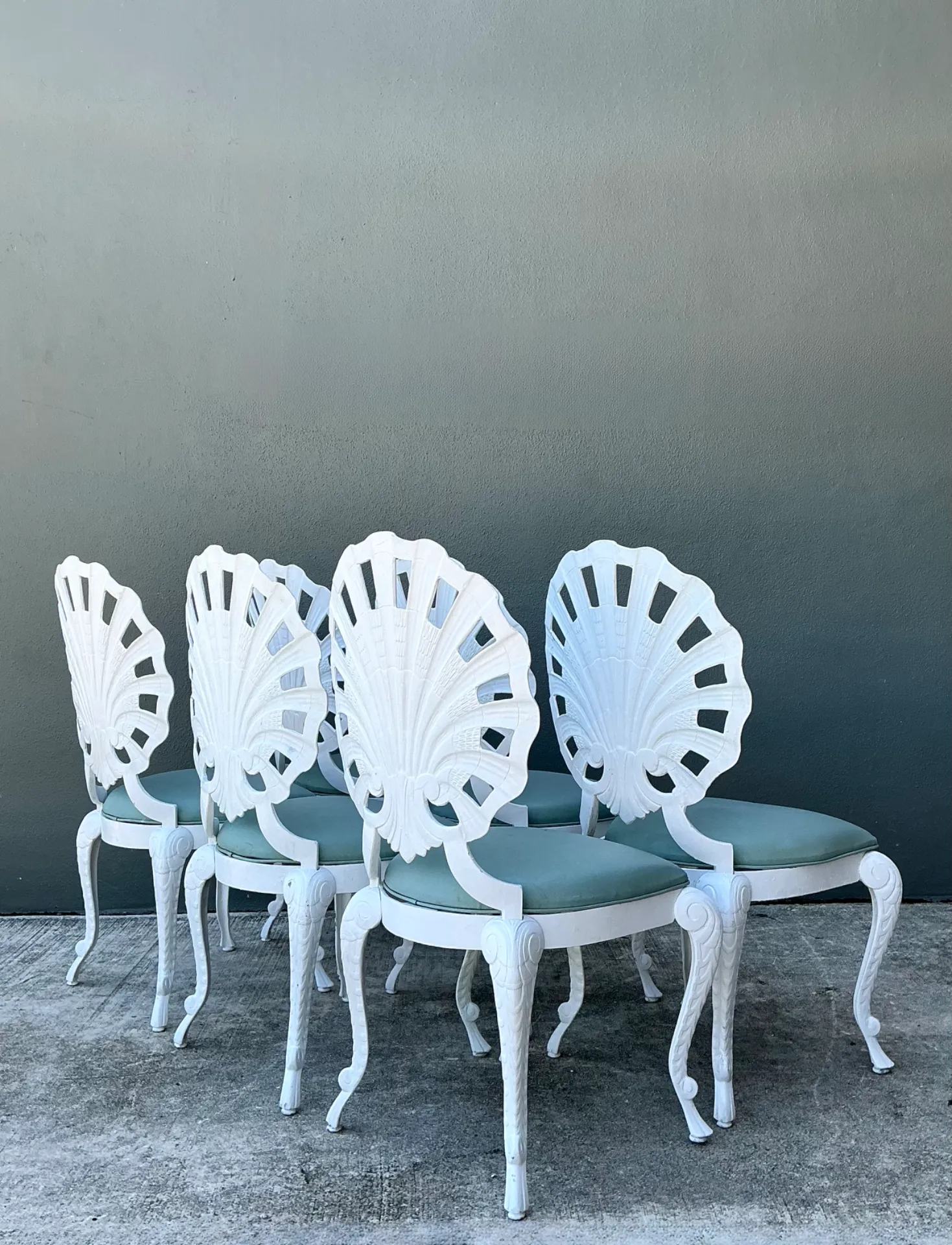 Vintage Cast Aluminum Shell Back Grotto Chairs - Set Of 6 — additional photo 7