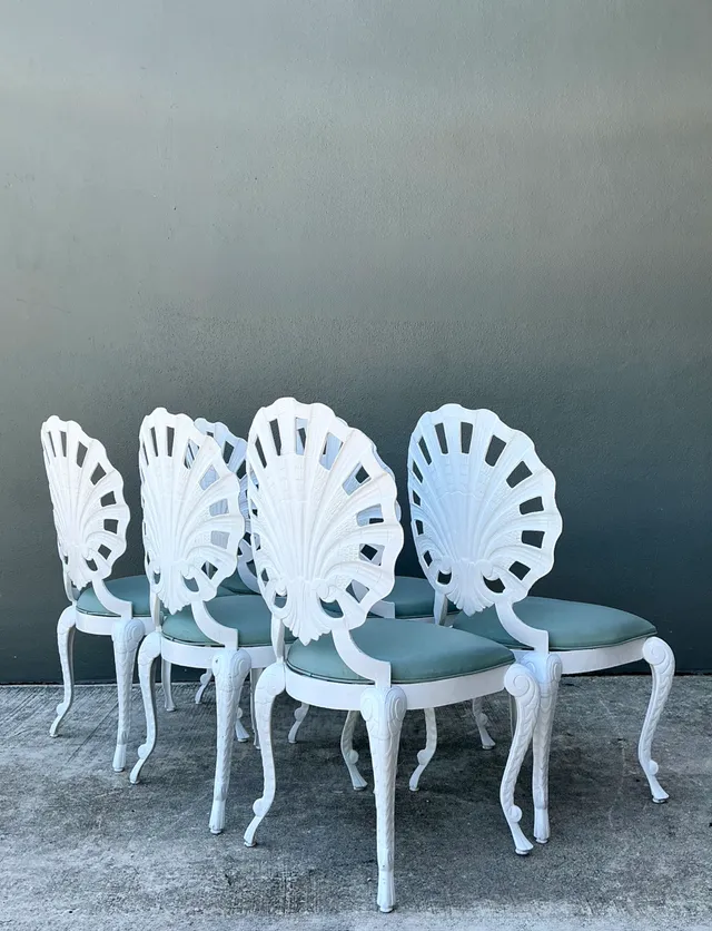Vintage Cast Aluminum Shell Back Grotto Chairs - Set Of 6 — additional photo 7