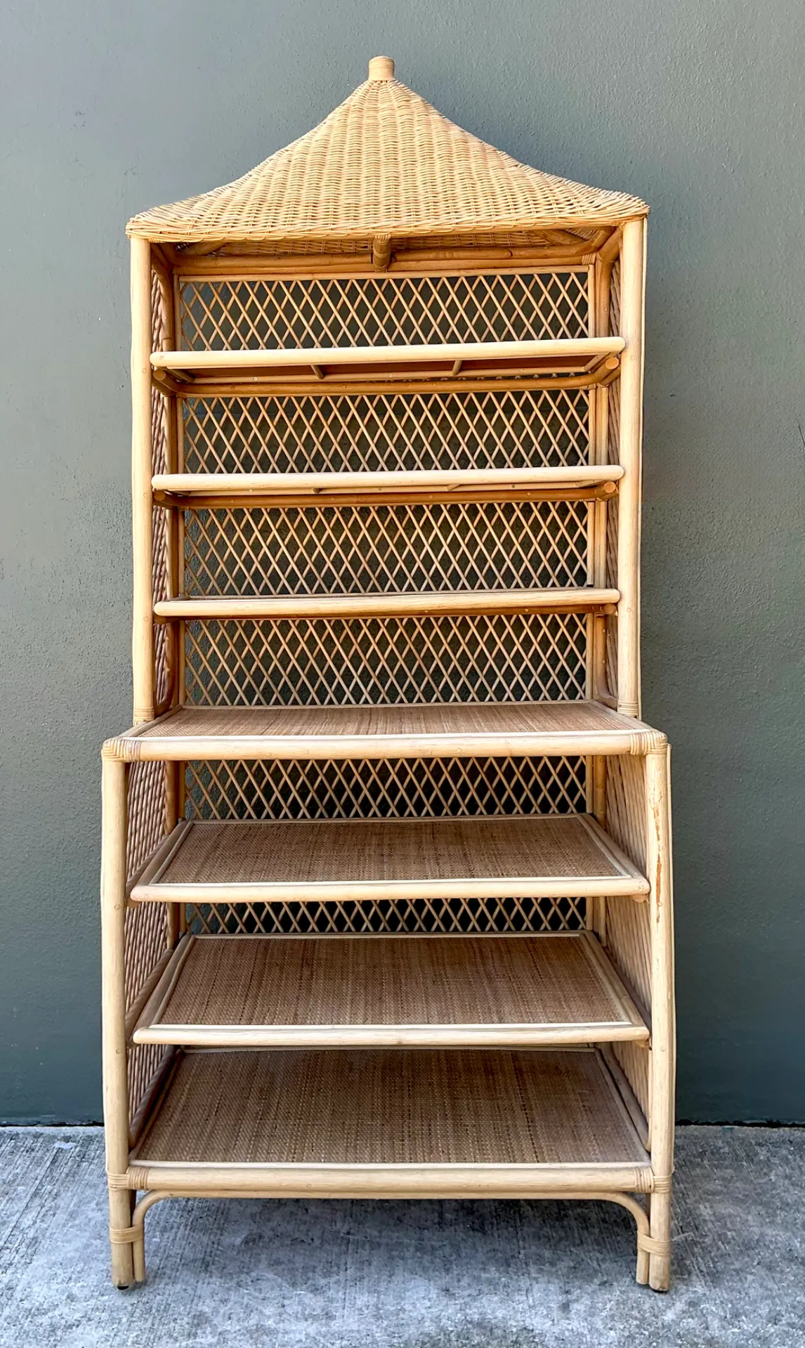 Amanda Lindroth Pagoda Rattan Etagere — additional photo 3