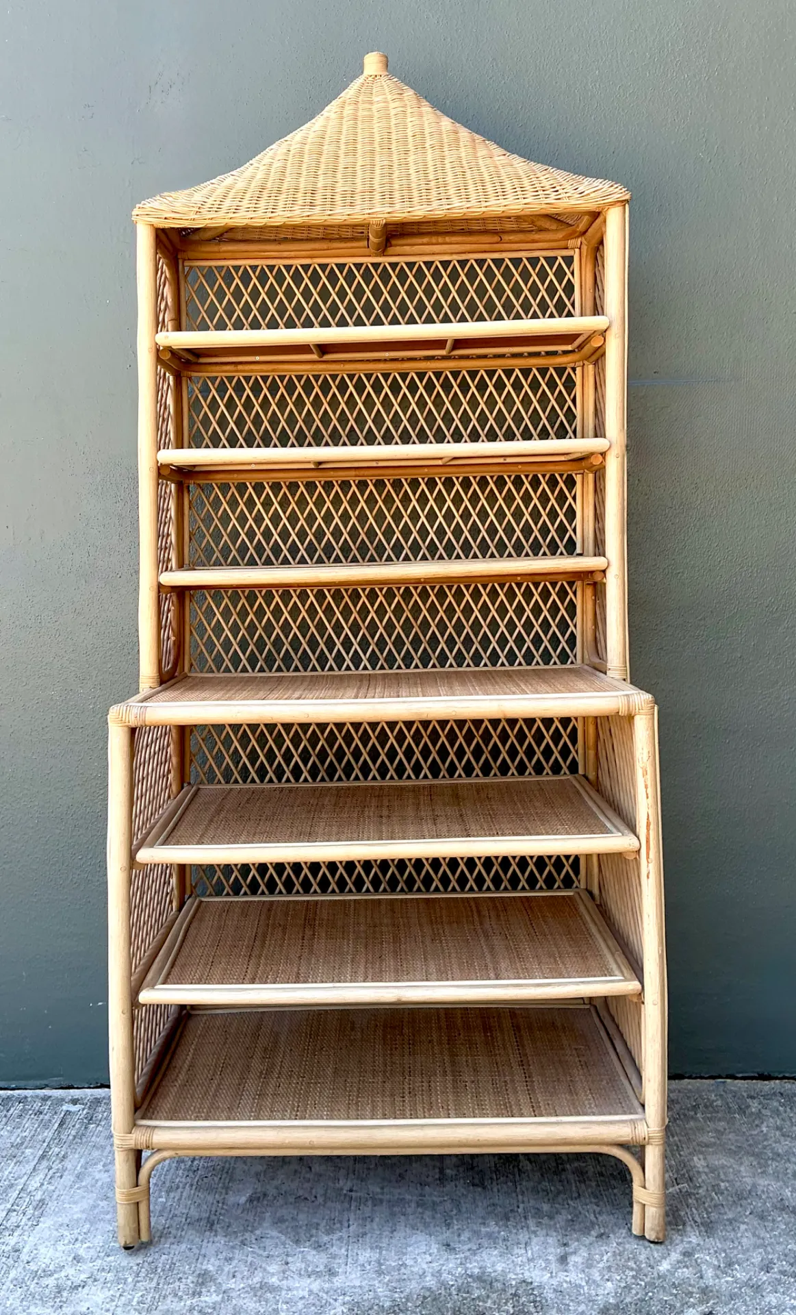 Amanda Lindroth Pagoda Rattan Etagere