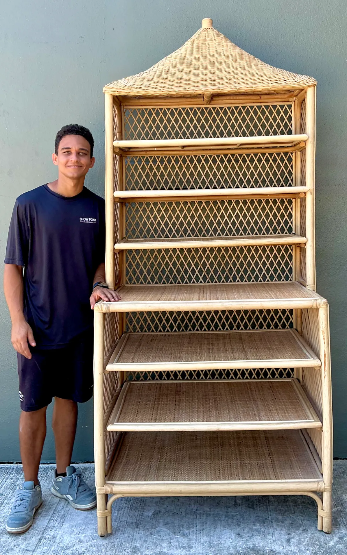 Amanda Lindroth Pagoda Rattan Etagere — additional photo 4