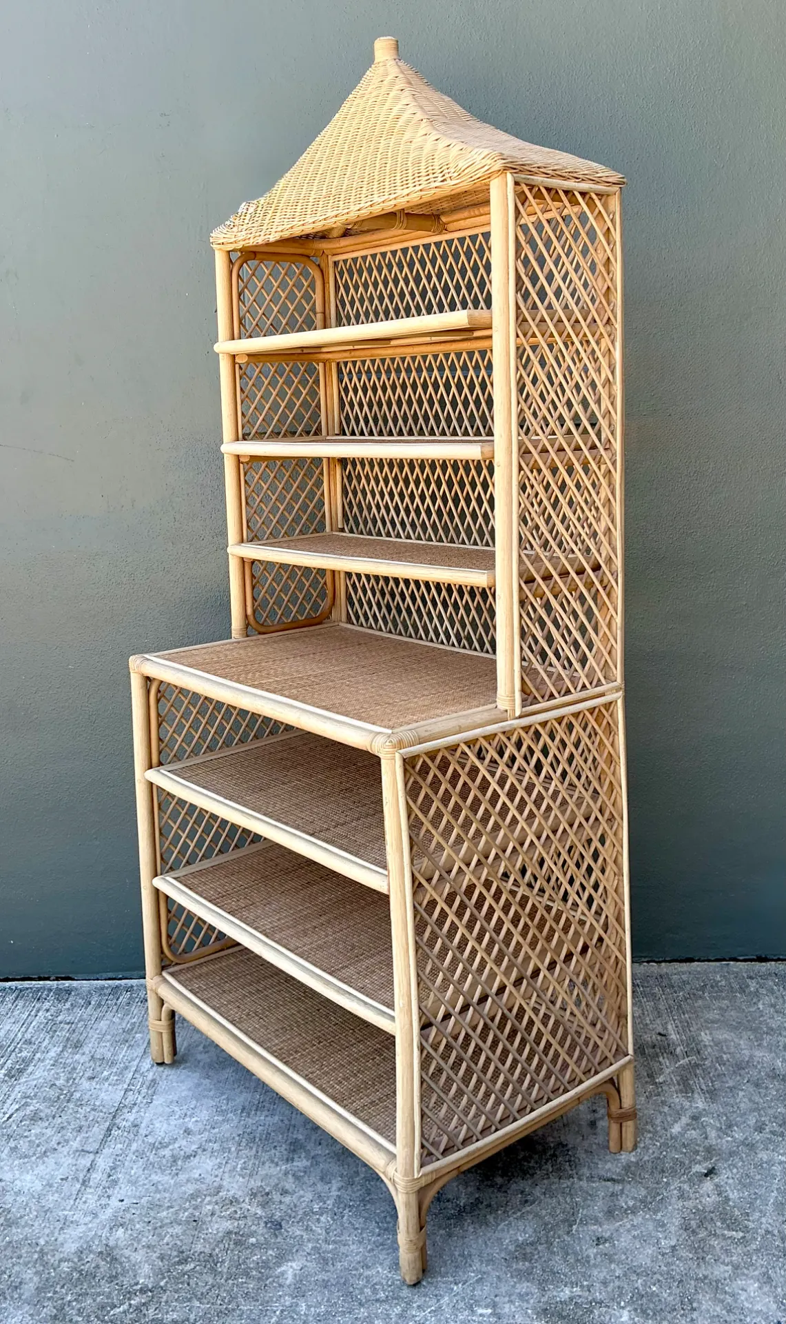 Amanda Lindroth Pagoda Rattan Etagere — additional photo 2