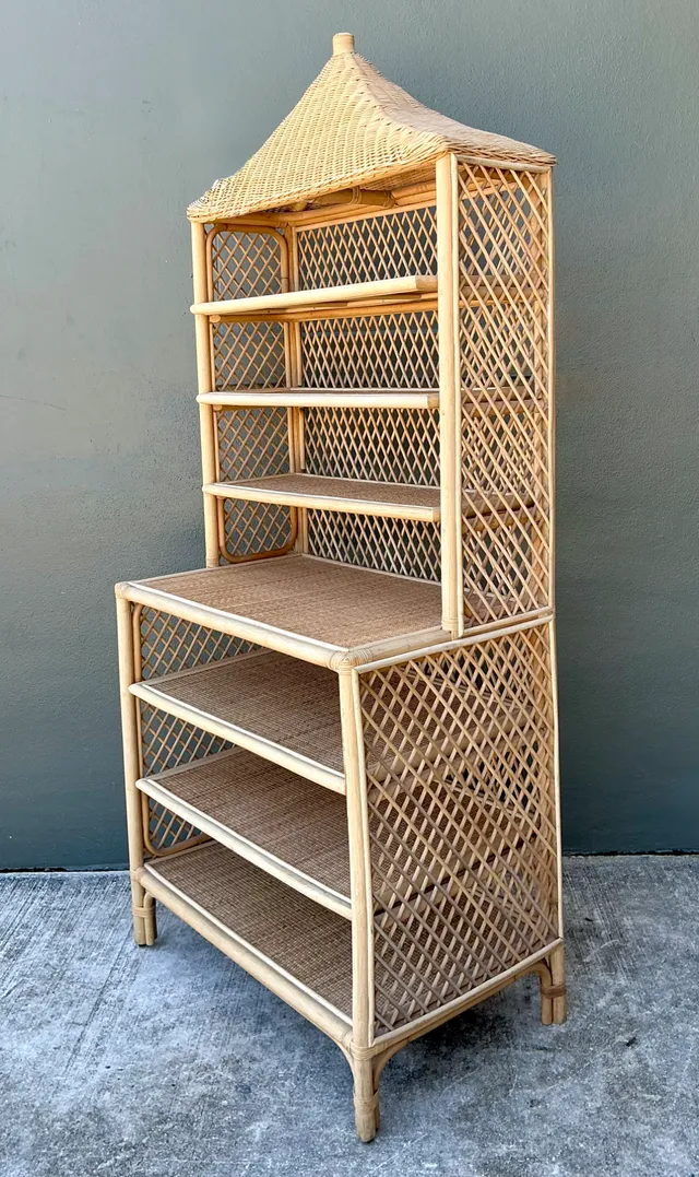 Amanda Lindroth Pagoda Rattan Etagere — additional photo 2