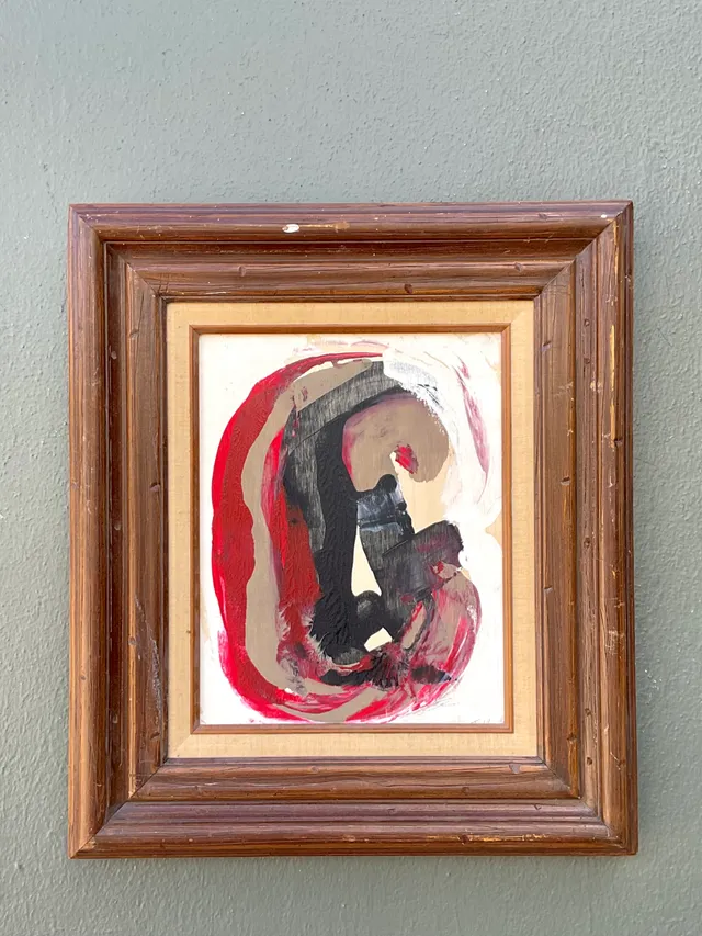 Vintage Original Abstract Oil On Board — additional photo 1