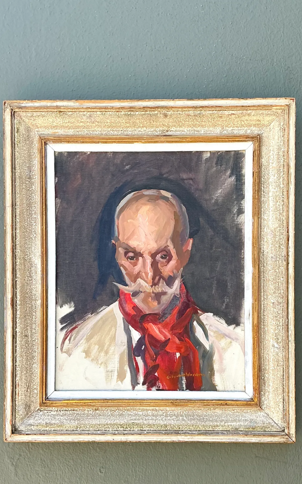 Vintage Framed Oil Portrait of Gentleman — additional photo 2