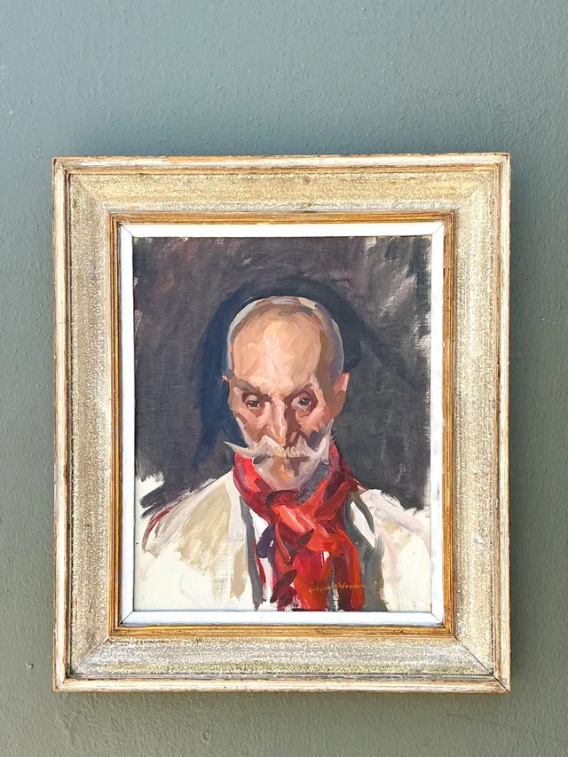 Vintage Framed Oil Portrait of Gentleman — additional photo 2
