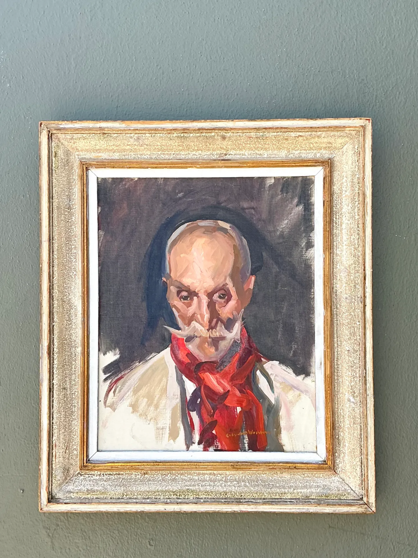 Vintage Framed Oil Portrait of Gentleman — additional photo 5