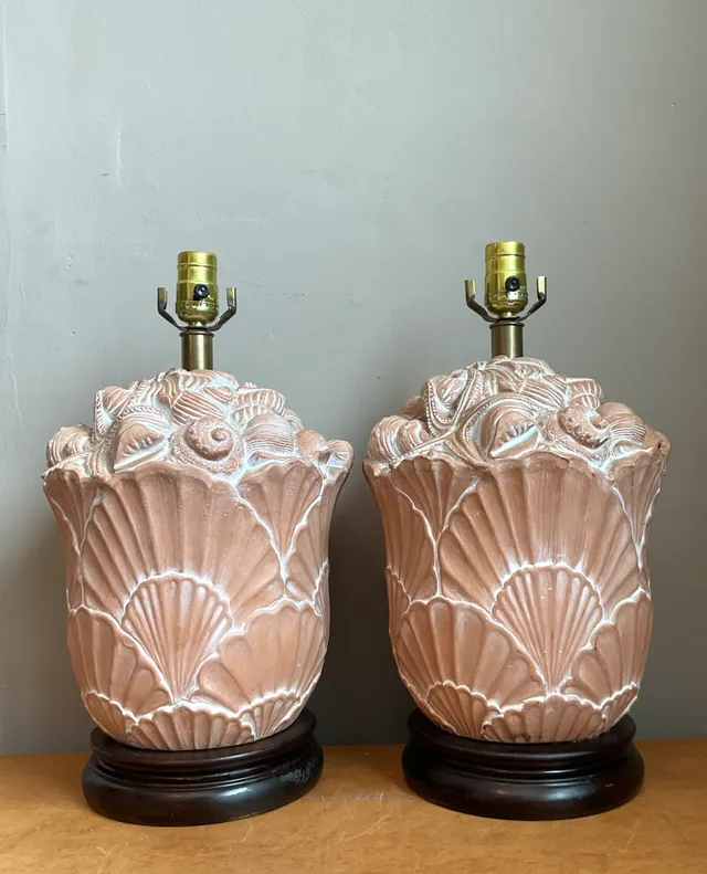 Vintage Frederick Cooper Shell Lamps - Pair — additional photo 6