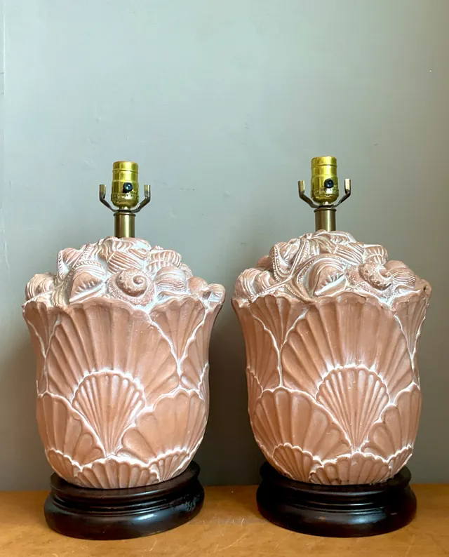 Vintage Frederick Cooper Shell Lamps - Pair — additional photo 7