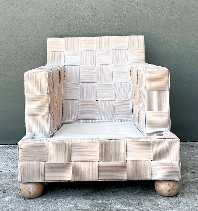 Vintage Woven Rattan Sofa After John Hutton For Donghia — additional photo 1
