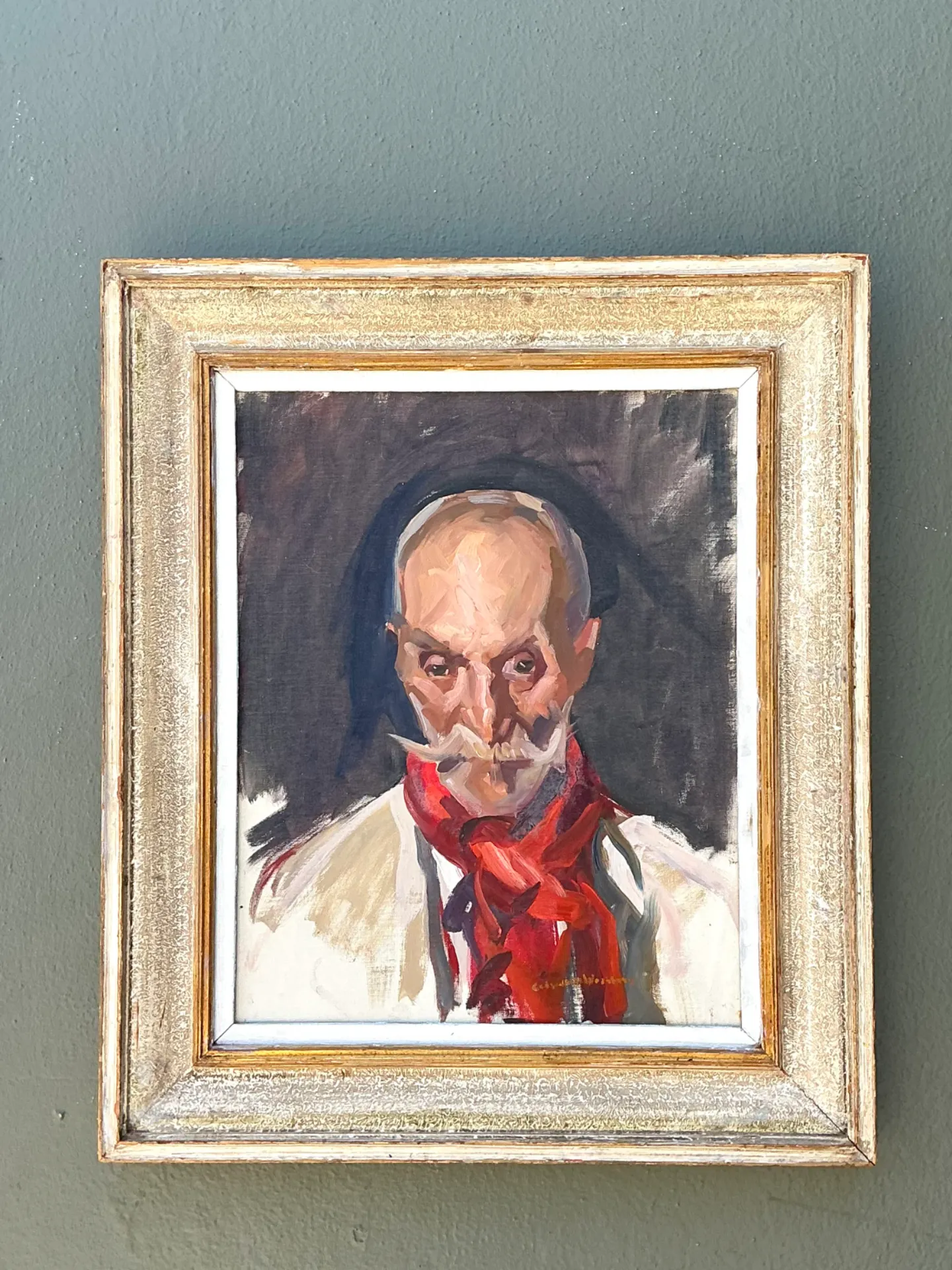 Vintage Framed Oil Portrait of Gentleman — additional photo 3