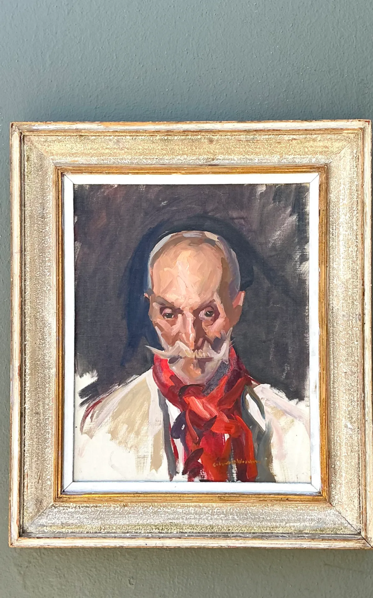 Vintage Framed Oil Portrait of Gentleman — additional photo 3
