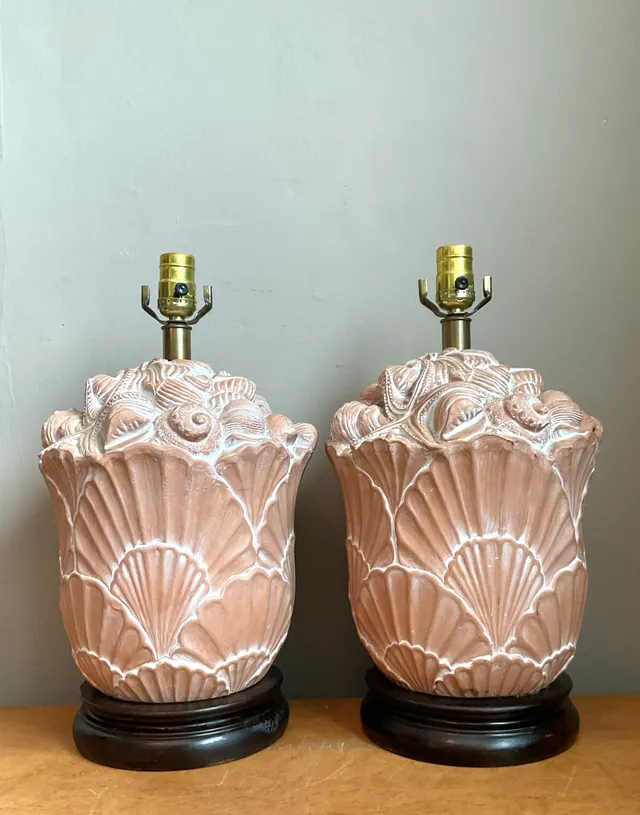 Vintage Frederick Cooper Shell Lamps - Pair — additional photo 4