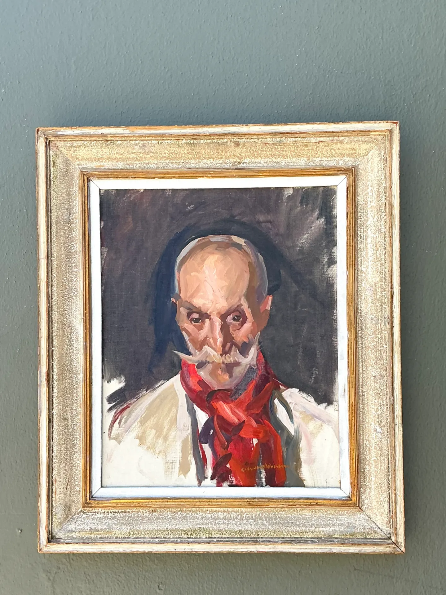 Vintage Framed Oil Portrait of Gentleman — additional photo 1