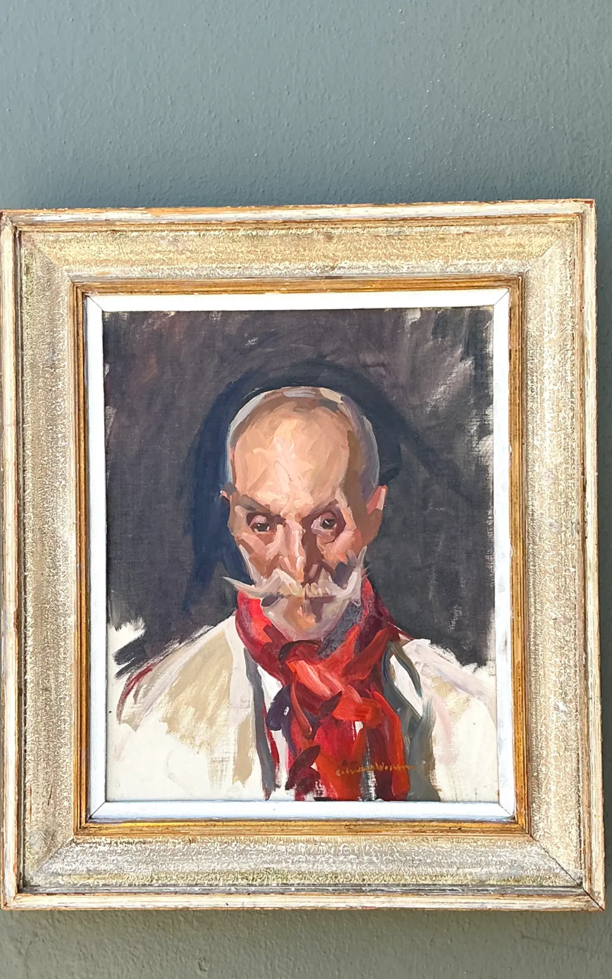 Vintage Framed Oil Portrait of Gentleman