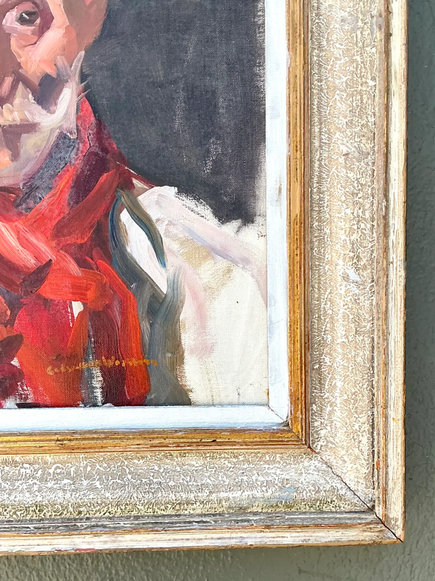 Vintage Framed Oil Portrait of Gentleman — additional photo 4