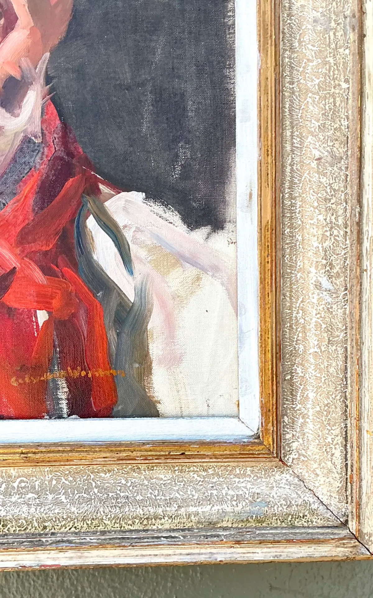 Vintage Framed Oil Portrait of Gentleman — additional photo 4