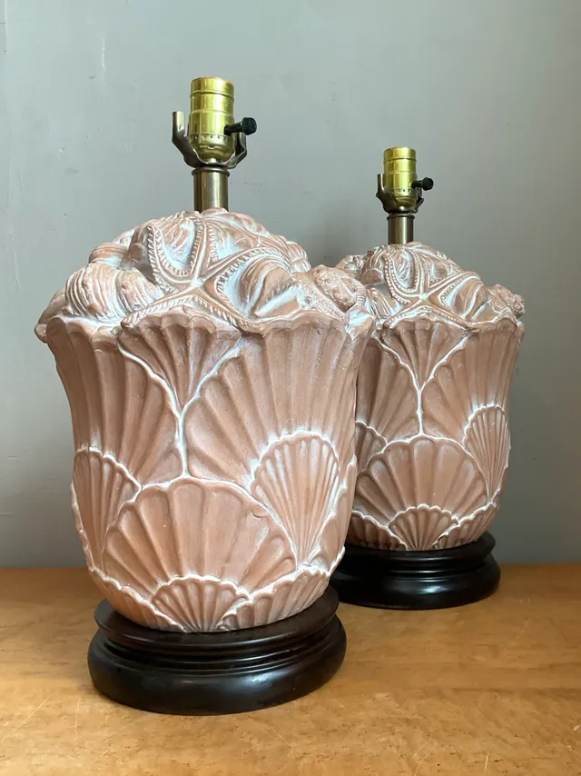 Vintage Frederick Cooper Shell Lamps - Pair — additional photo 8