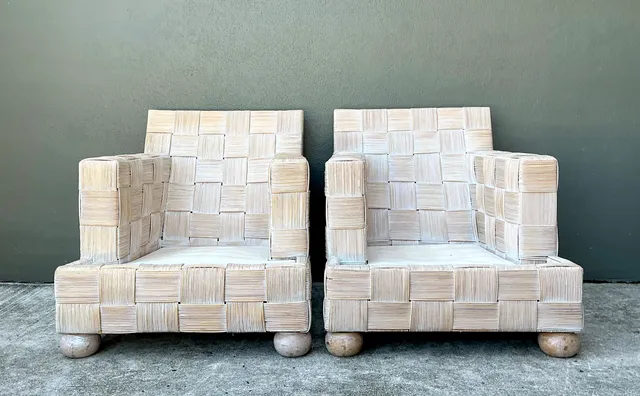 Vintage Woven Rattan Sofa After John Hutton For Donghia — additional photo 8