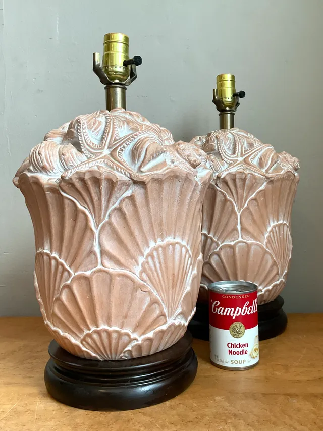 Vintage Frederick Cooper Shell Lamps - Pair — additional photo 1