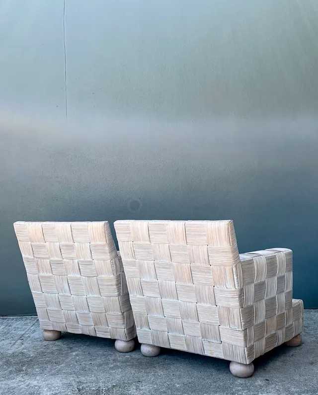 Vintage Woven Rattan Sofa After John Hutton For Donghia — additional photo 2