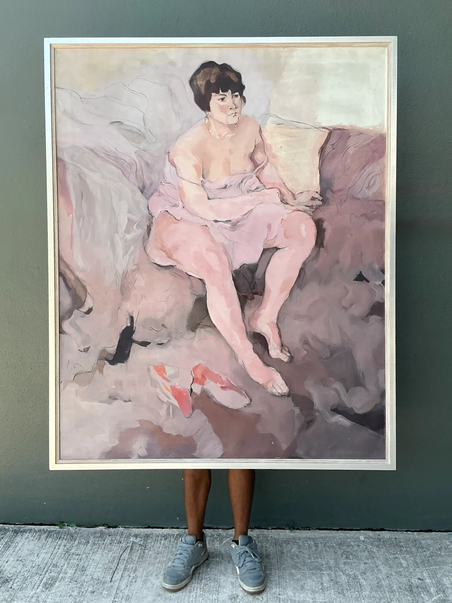 Vintage Framed Figurative Oil Painting — additional photo 4