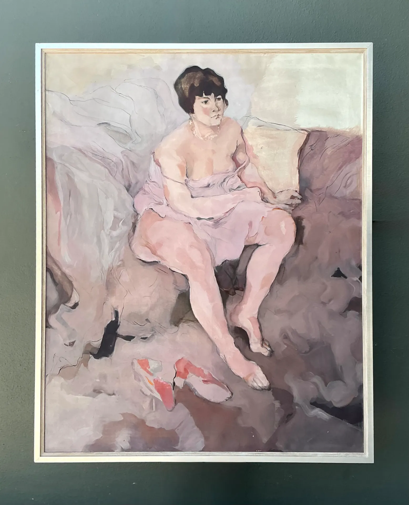 Vintage Framed Figurative Oil Painting — additional photo 2