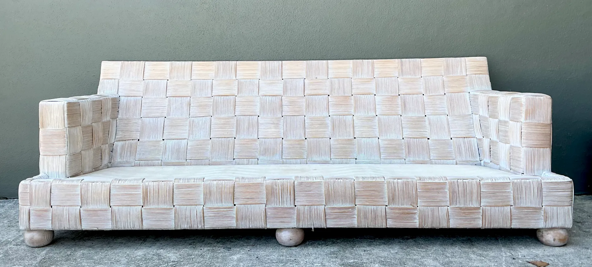 Vintage Rattan Woven Sofa After John Hutton For Donghia — additional photo 4