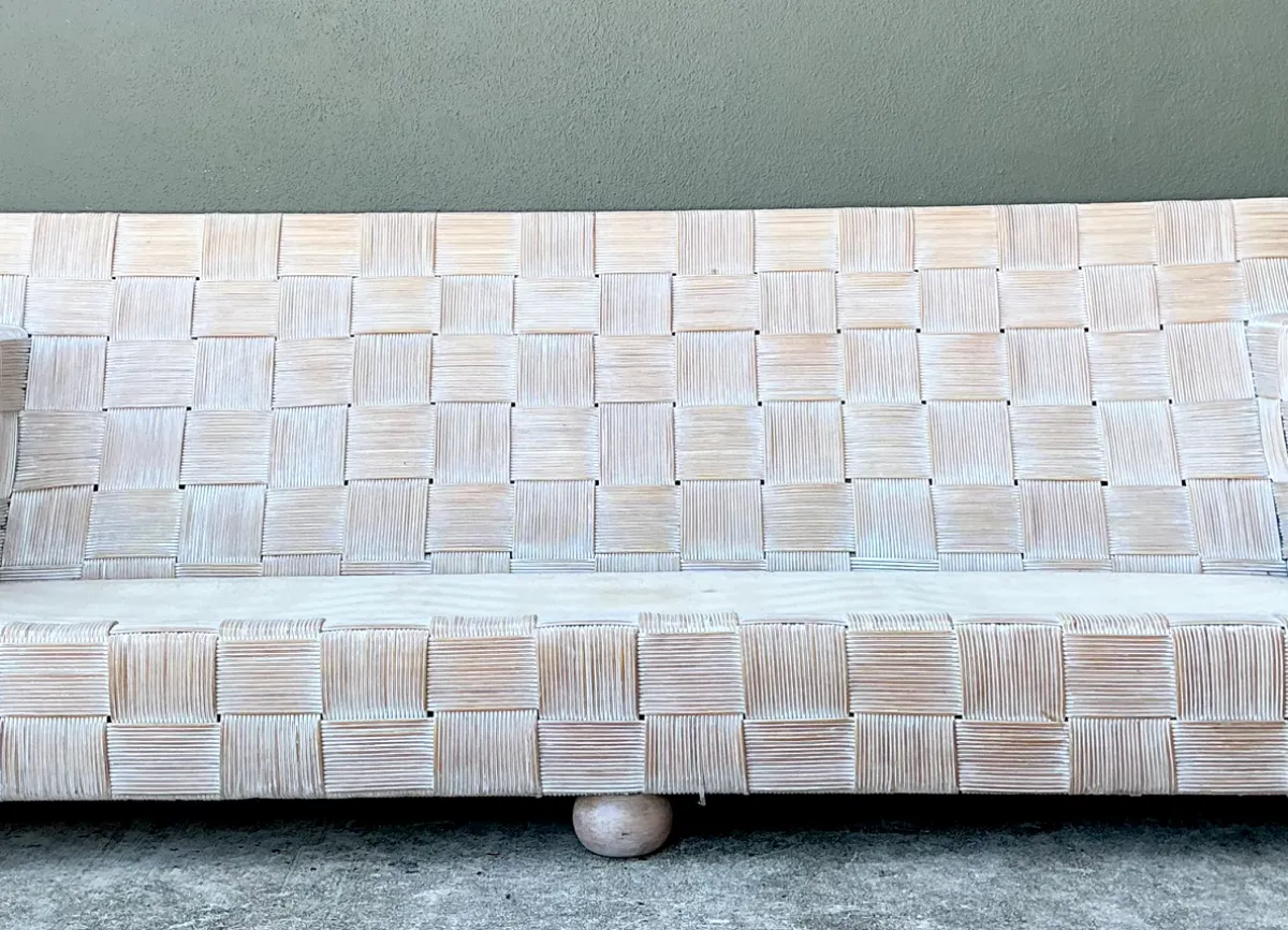 Vintage Rattan Woven Sofa After John Hutton For Donghia — additional photo 4