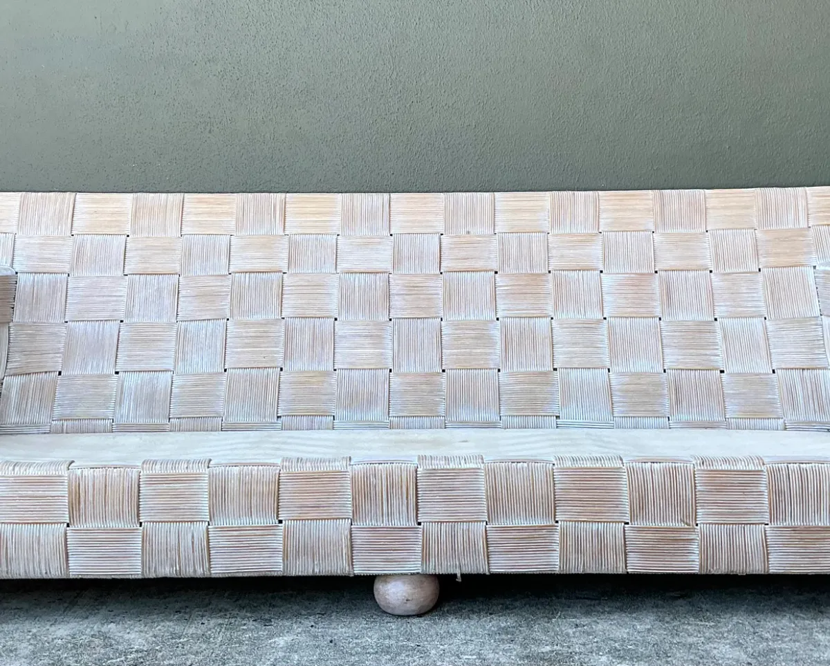 Vintage Rattan Woven Sofa After John Hutton For Donghia — additional photo 2