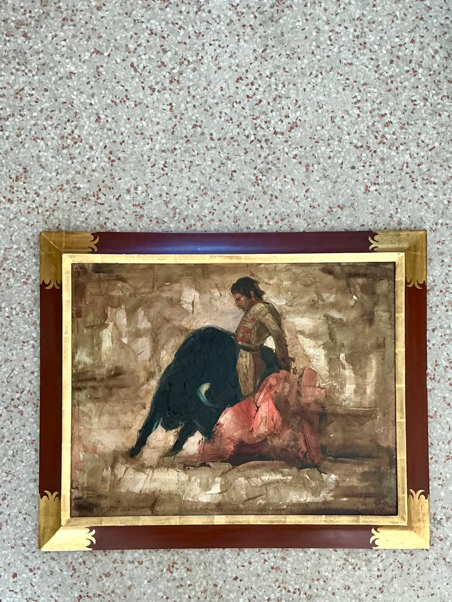 Vintage Framed Spanish Bullfighting Scene — additional photo 5