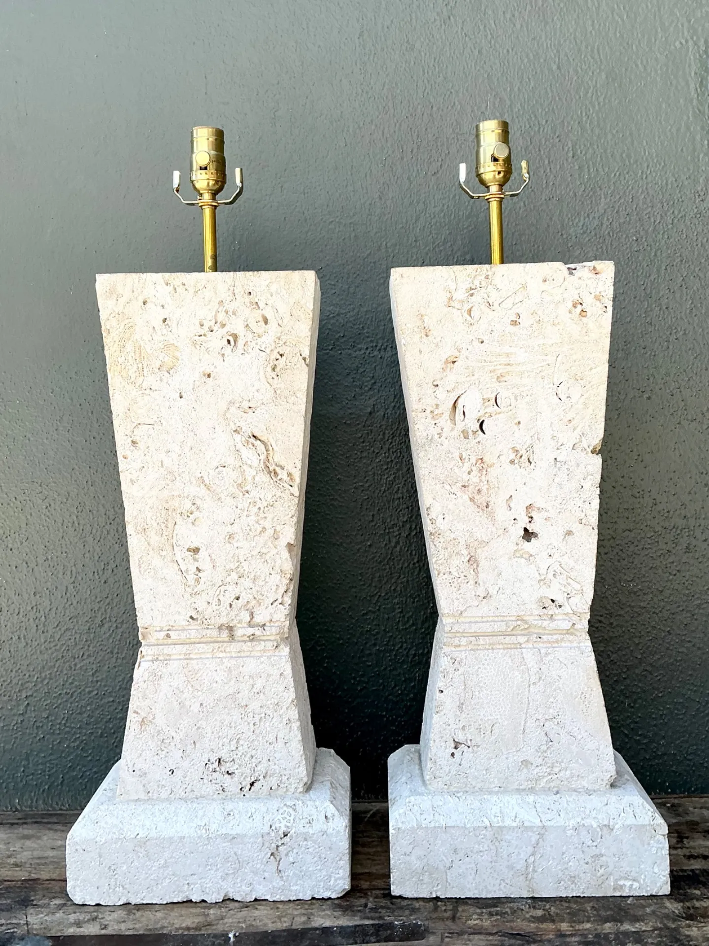Vintage Cut Coral Table Lamps - A Pair — additional photo 4