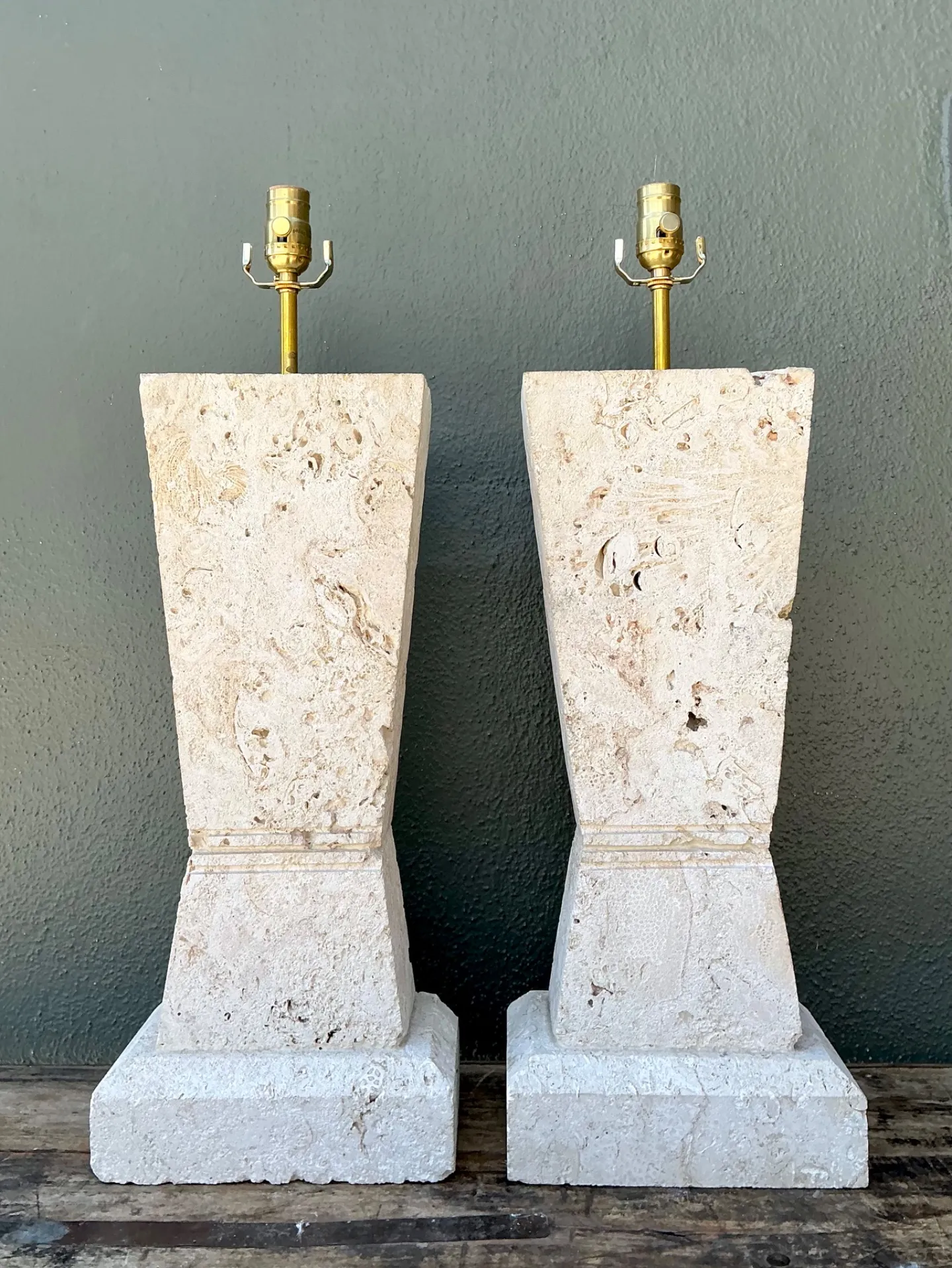 Vintage Cut Coral Table Lamps - A Pair — additional photo 2