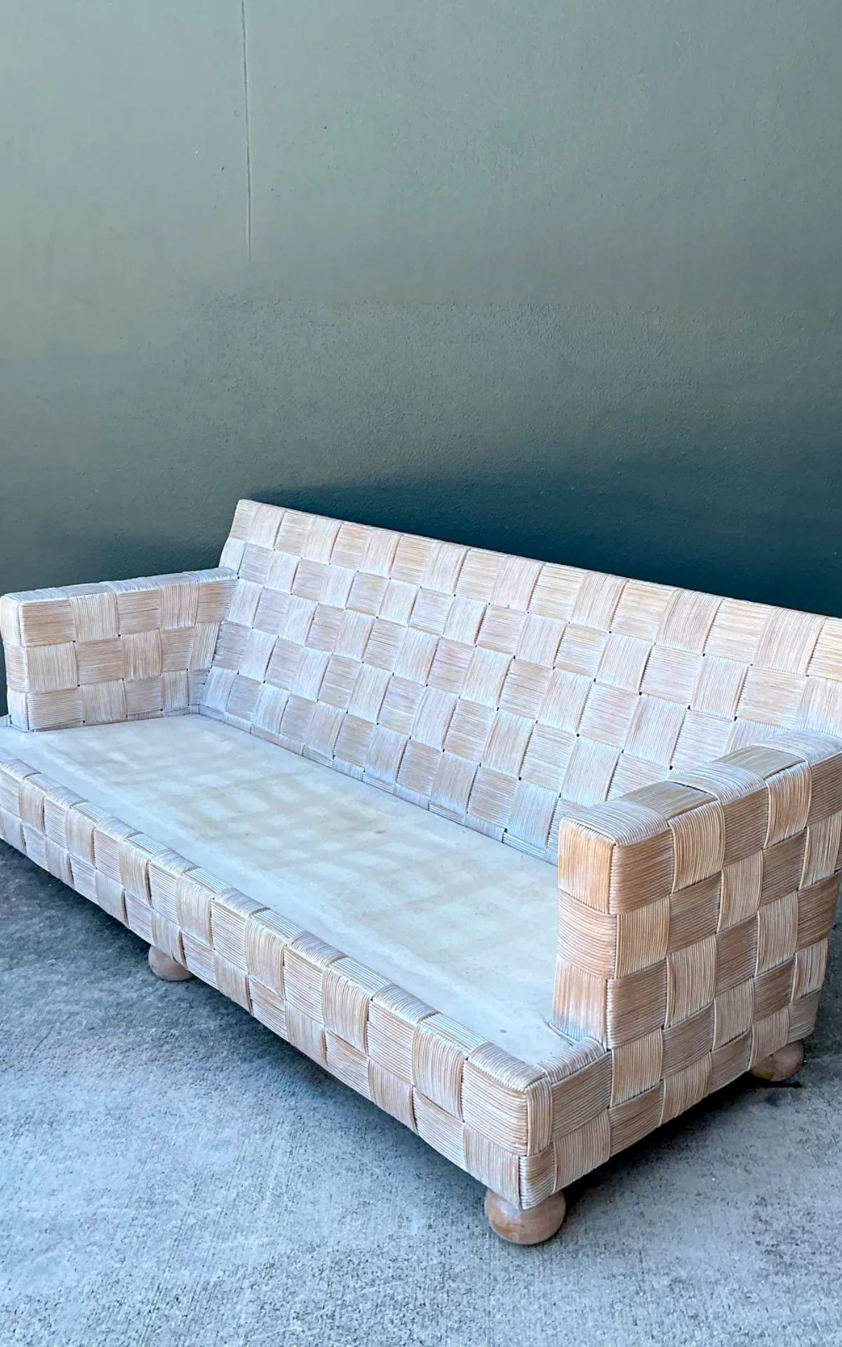 Vintage Rattan Woven Sofa After John Hutton For Donghia — additional photo 6