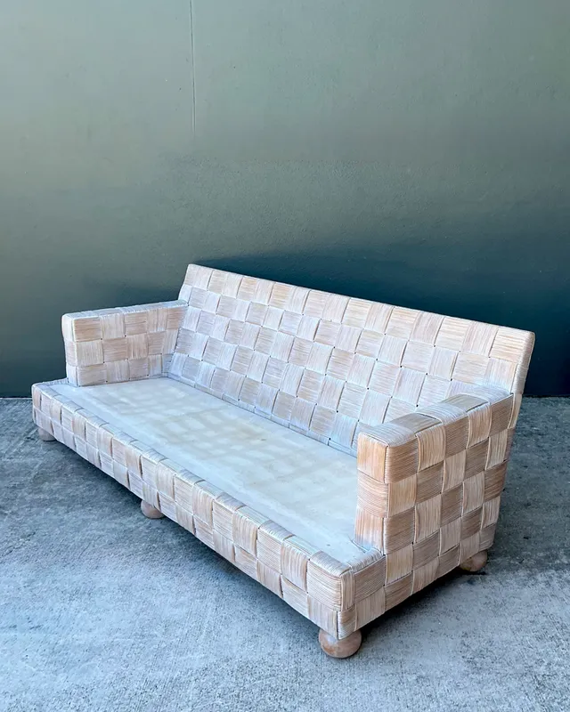 Vintage Rattan Woven Sofa After John Hutton For Donghia — additional photo 6