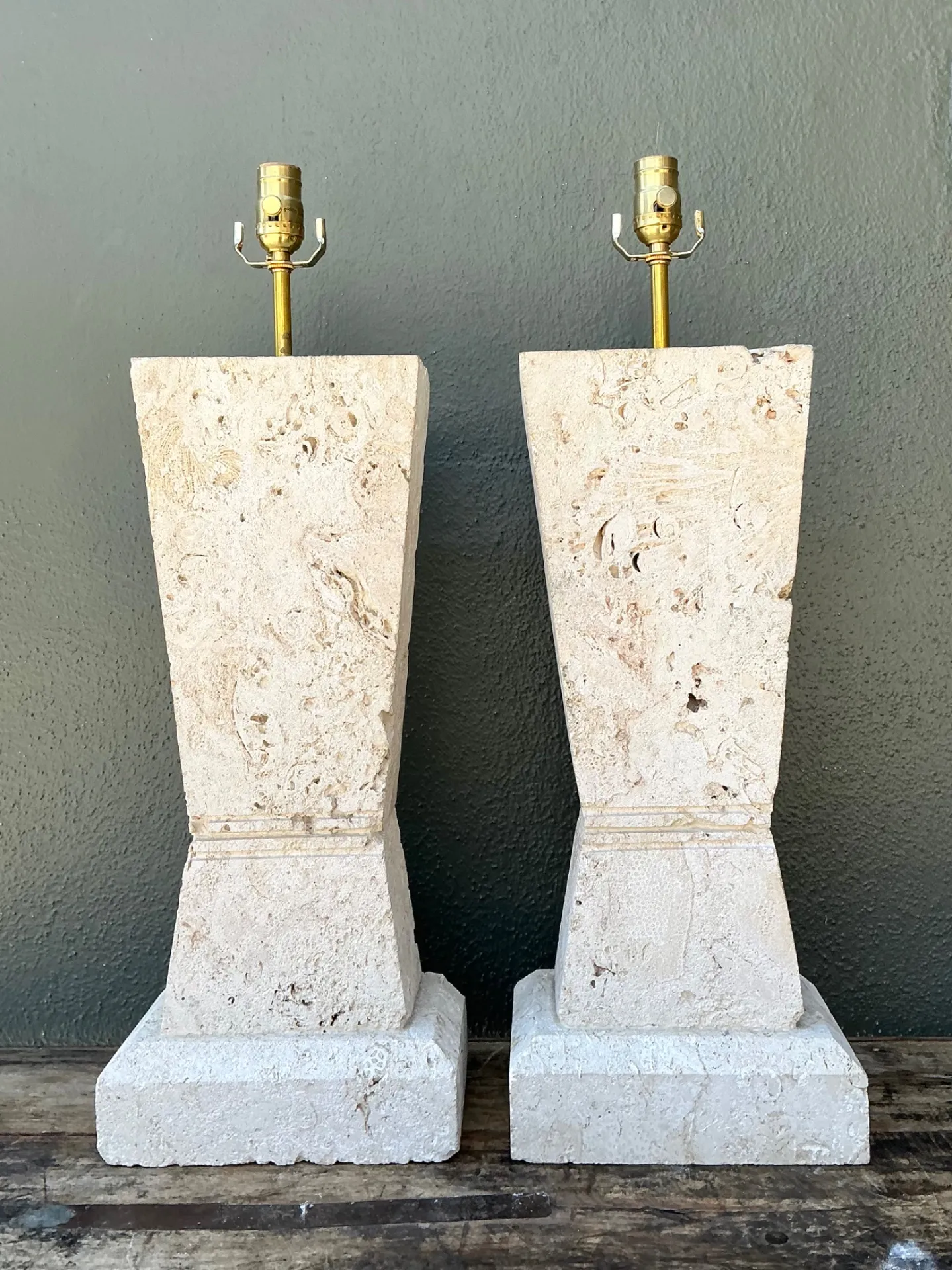 Vintage Cut Coral Table Lamps - A Pair — additional photo 3