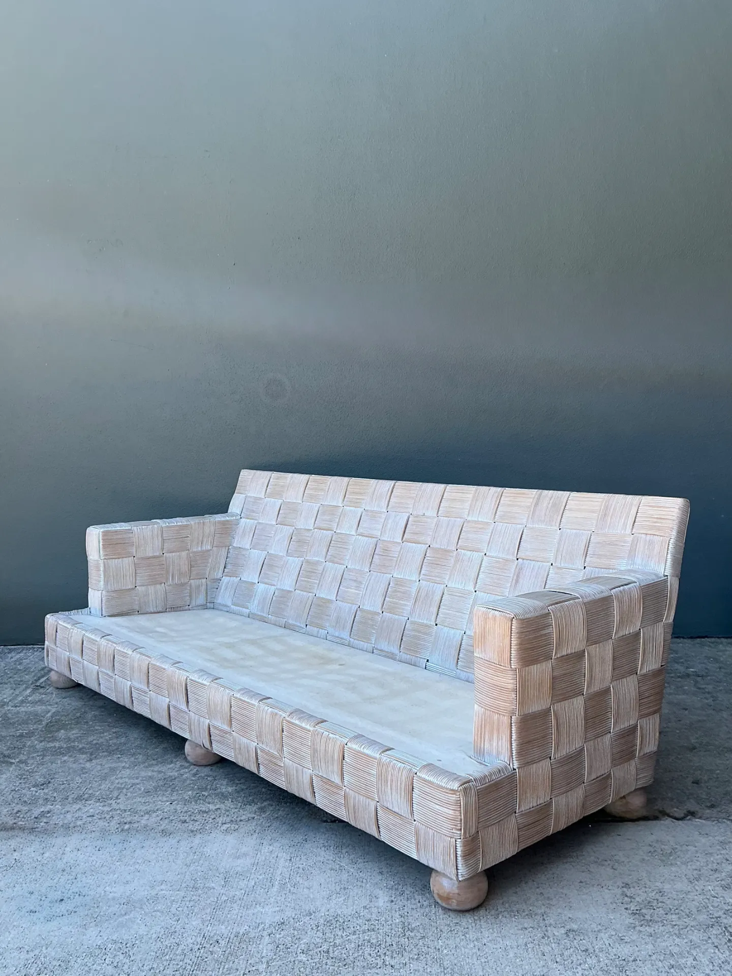Vintage Rattan Woven Sofa After John Hutton For Donghia — additional photo 7